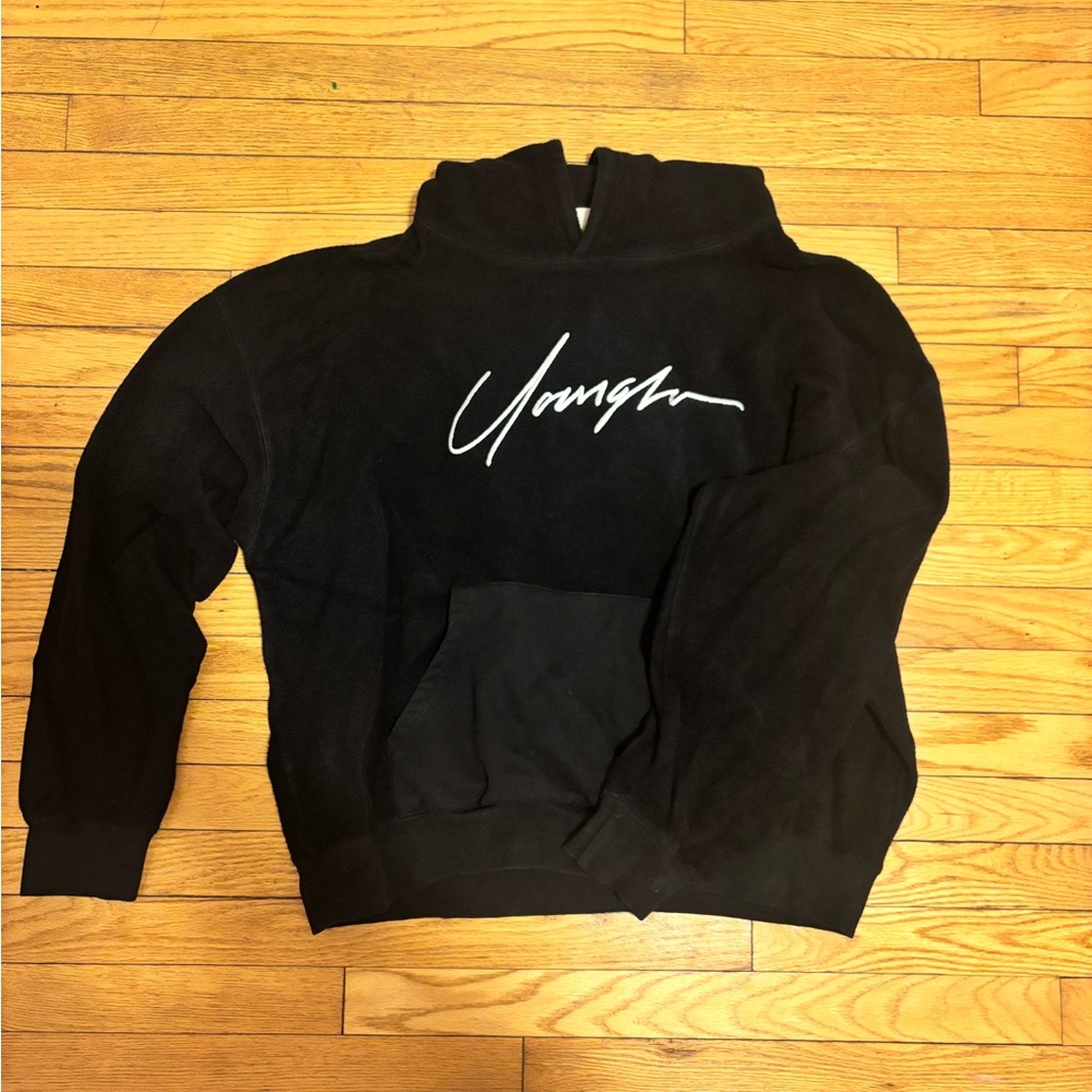 YoungLA Black Hoodie with Signature Logo